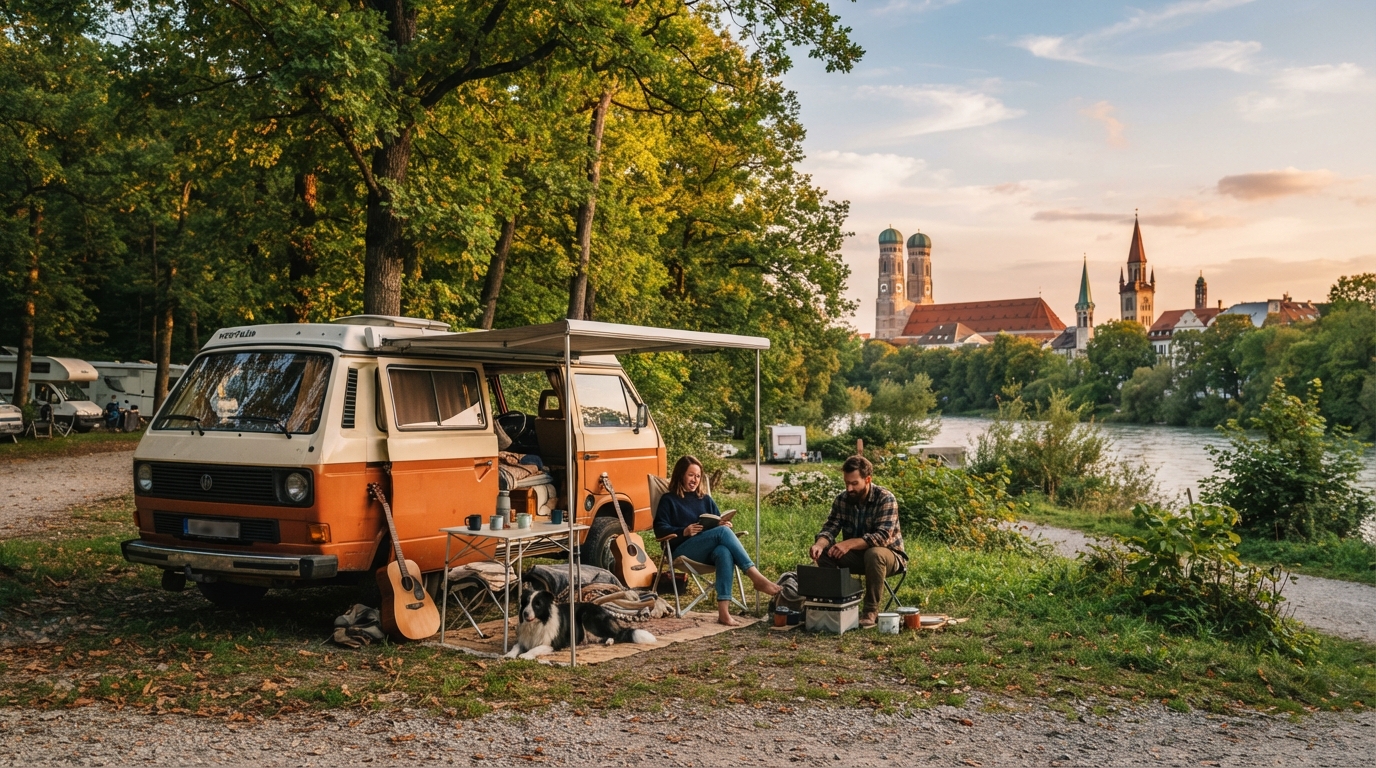 Munich Roundtrip - South West - Austria (Innsbruck) — campground with a motorhome