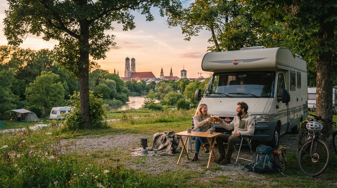 Munich Roundtrip - Alps to Black Forest Motorhome Itinerary — campground with a motorhome