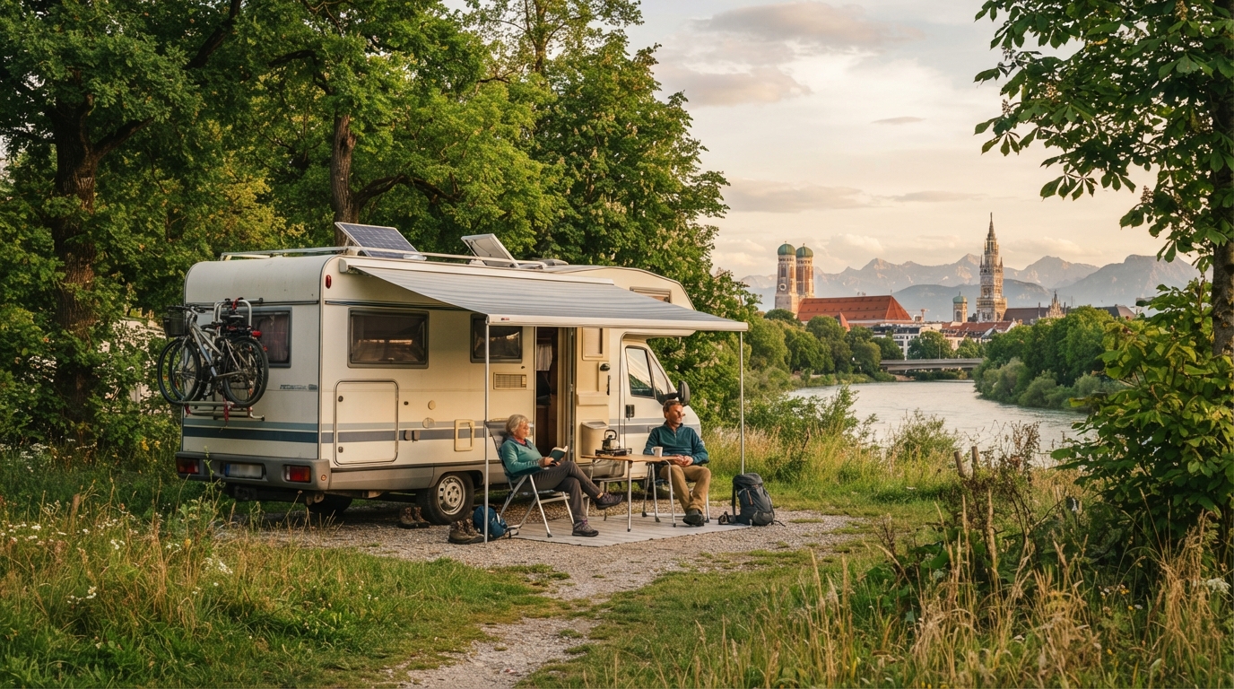 Munich Roundtrip - South East - Austria (Salzburg) — campground with a motorhome