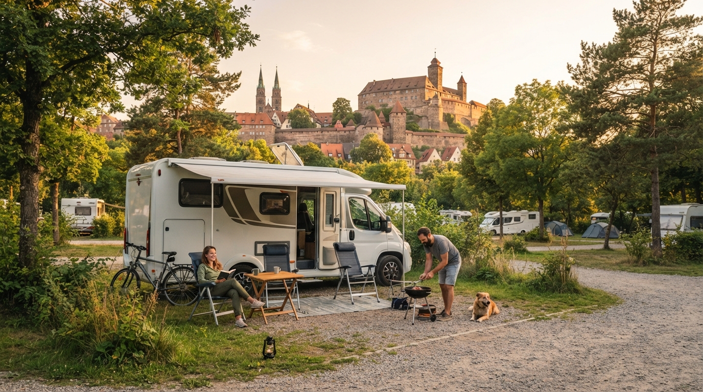 Nürnberg Roundtrip - Czechia & Saxsony — campground with a motorhome