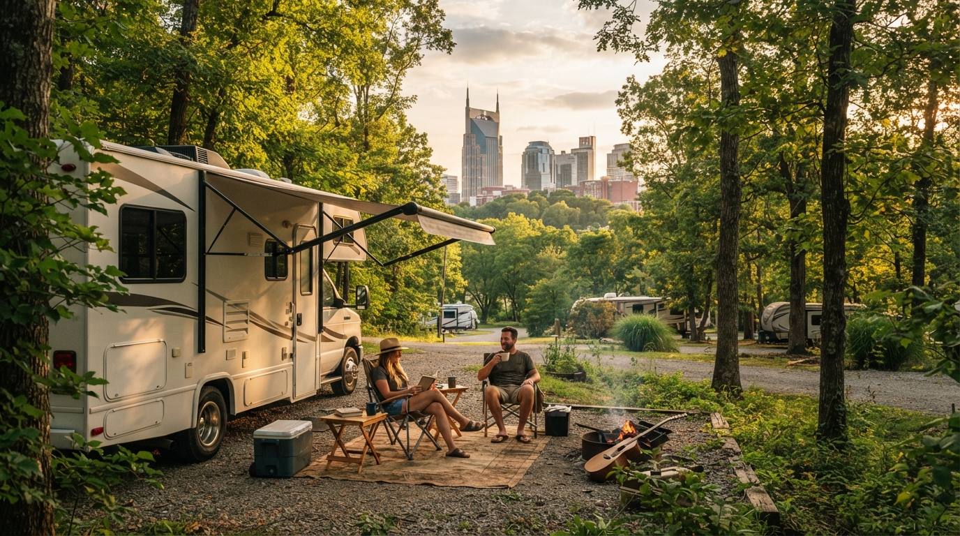 Nashville roundtrip - The Southern Rhythms and Legends Tour — campground with a motorhome