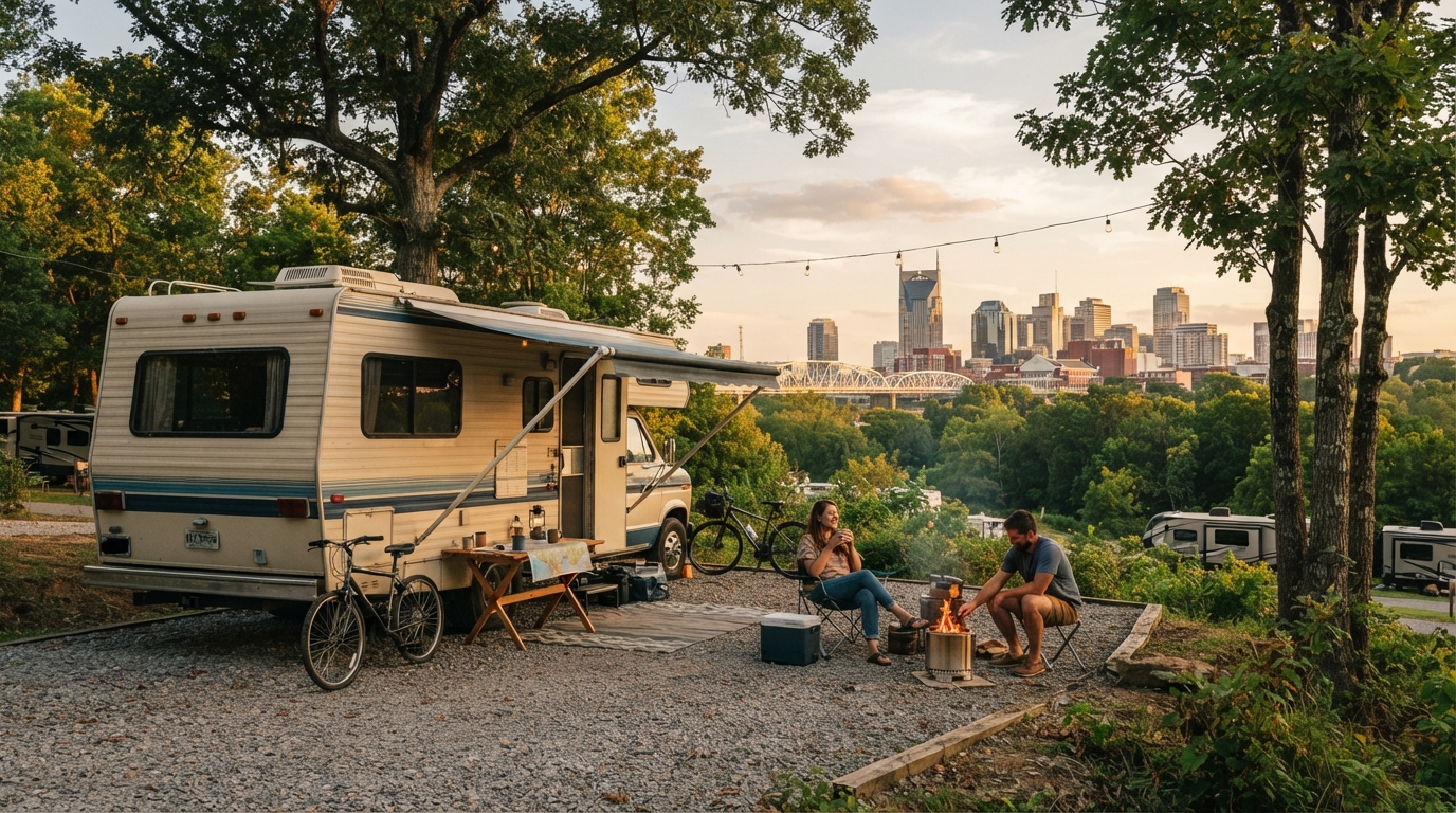 Nashville Roundtrip - North East — campground with a motorhome