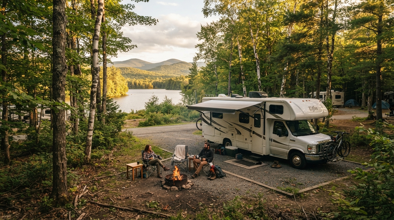 New York to Austin — campground with a motorhome