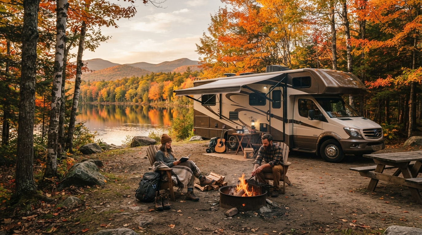 New York to Albuquerque — campground with a motorhome