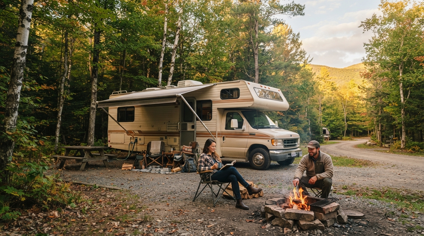 New York to Houston — campground with a motorhome