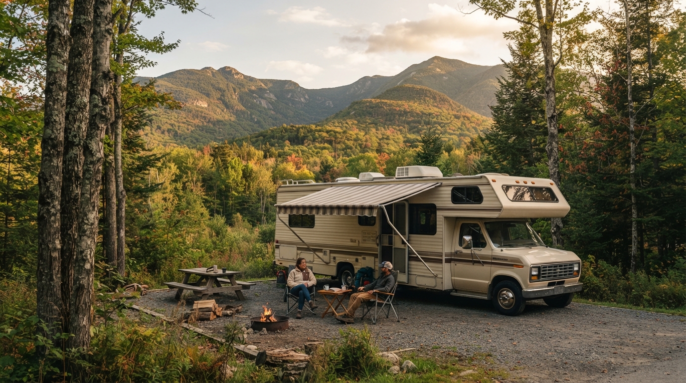 New York to Denver — campground with a motorhome