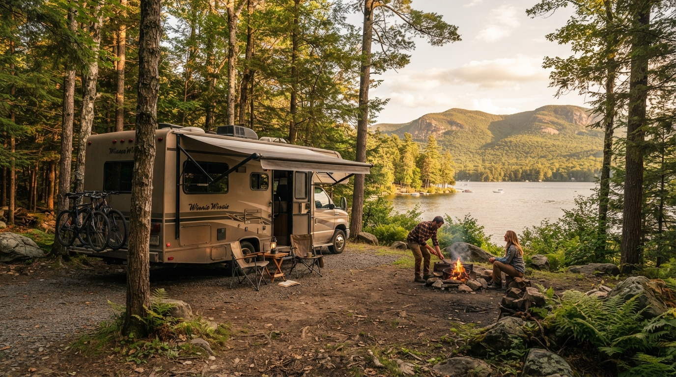 New York Roundtrip - Ultimate Atlantic Masterpiece — campground with a motorhome