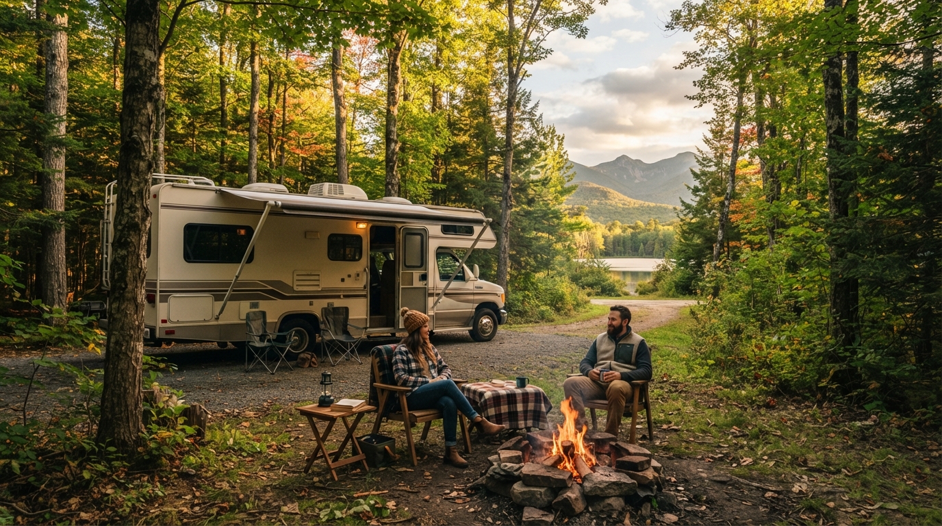 New York to Las Vegas — campground with a motorhome