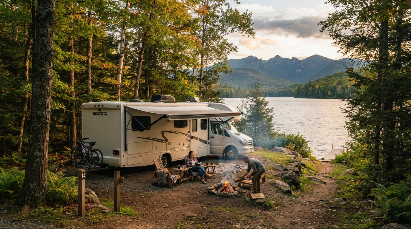 New York to Las Vegas — campground with a motorhome