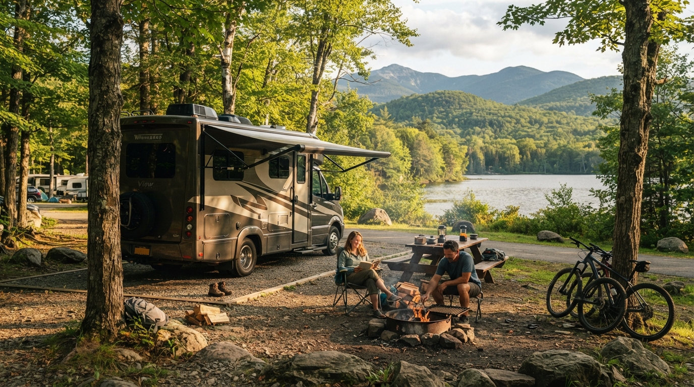 New York to Charlotte — campground with a motorhome