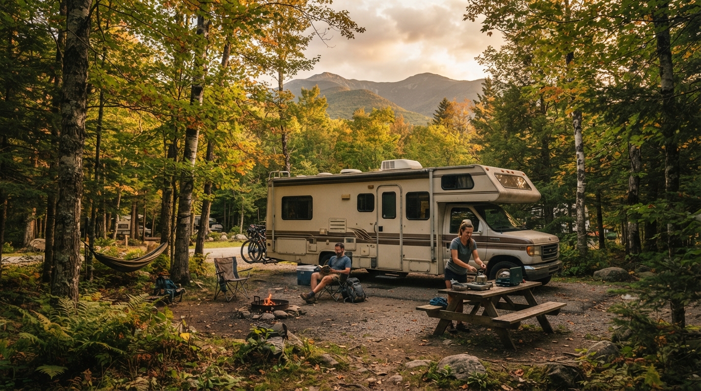 New York to Orlando - the Grandpa's stick — campground with a motorhome