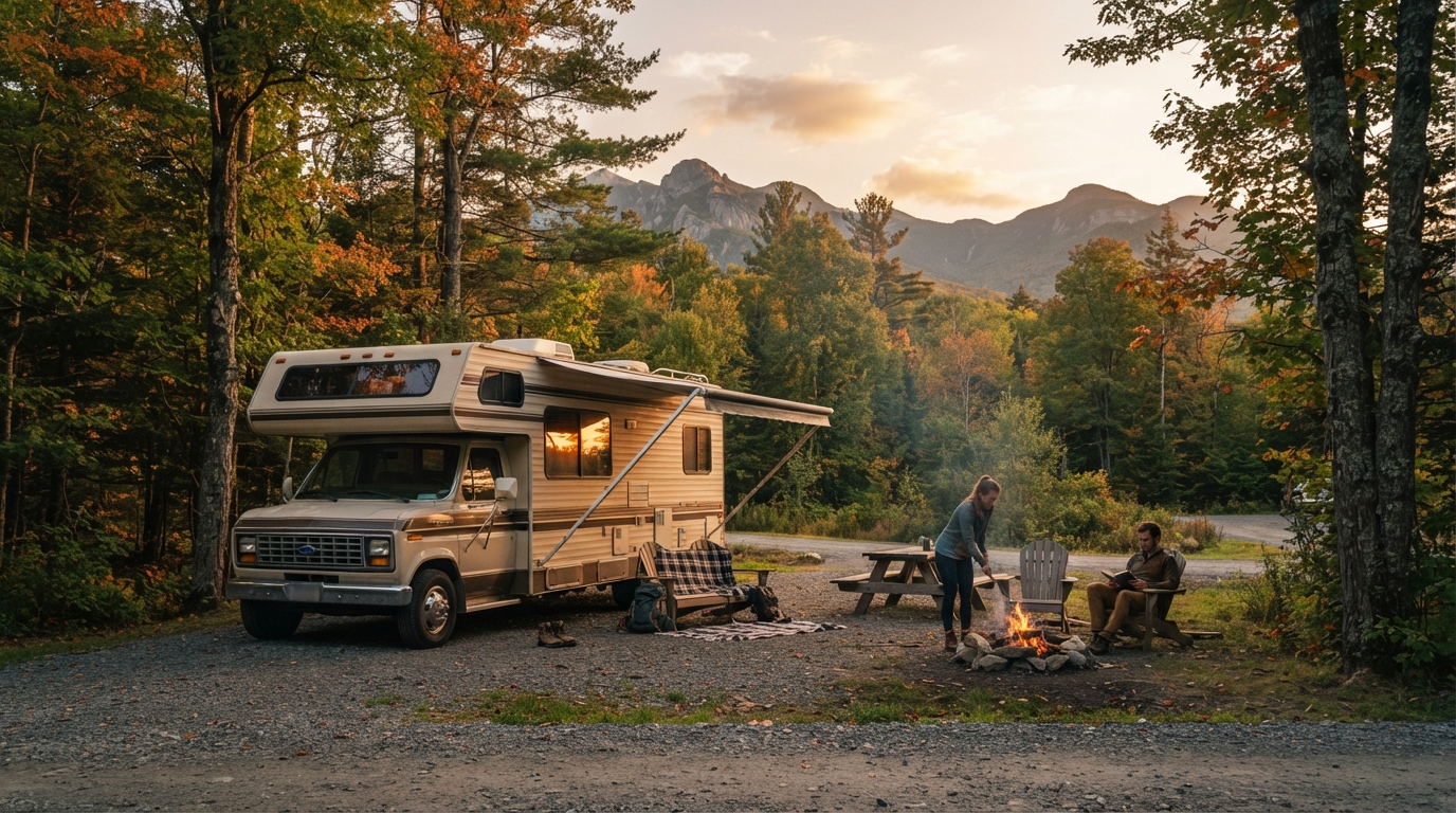 New York to Phoenix — campground with a motorhome