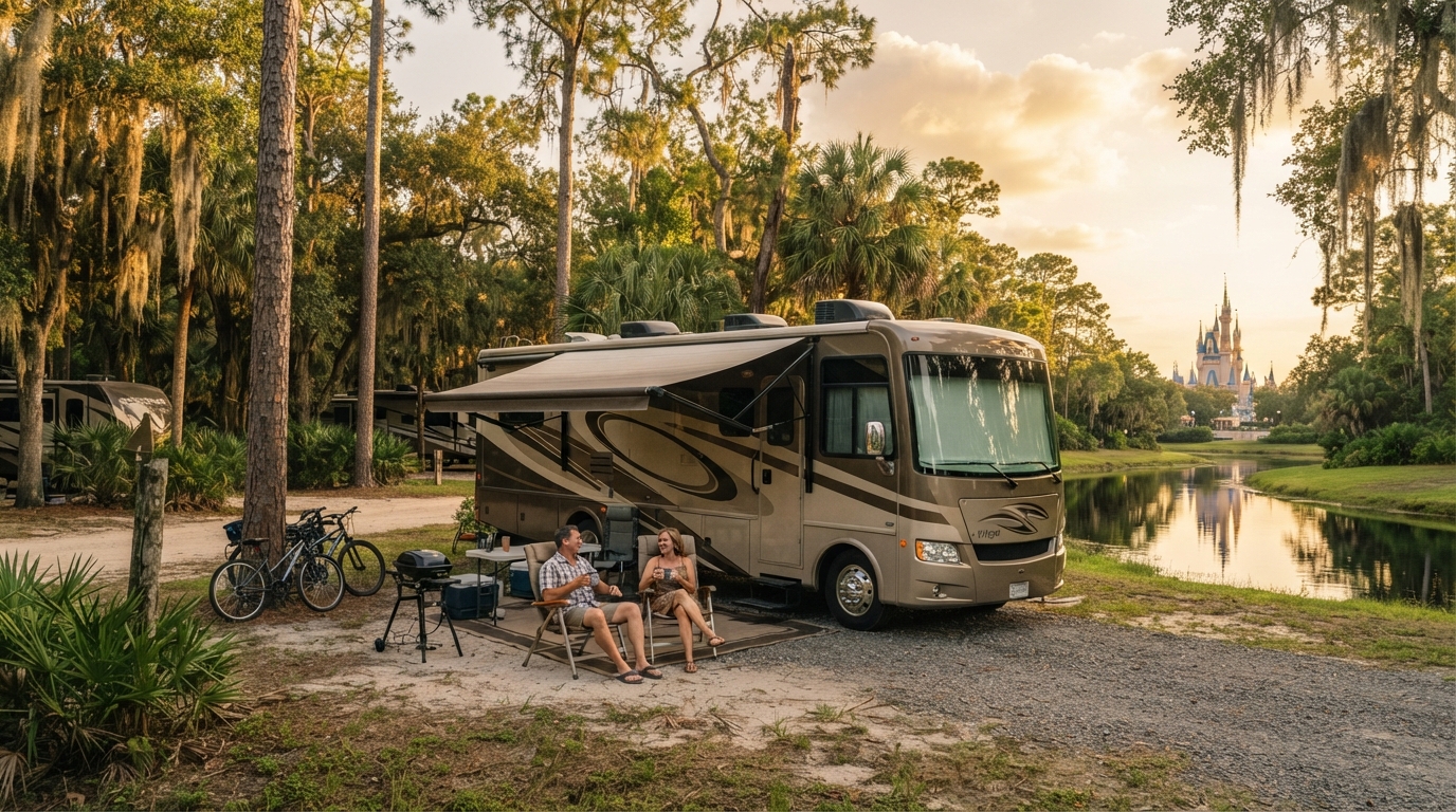 Orlando to Philadelphia - Along the East Coast — campground with a motorhome