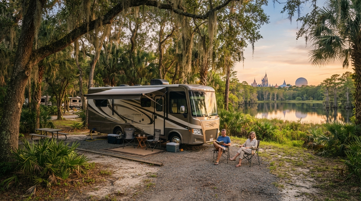 Orlando to Washington DC — campground with a motorhome