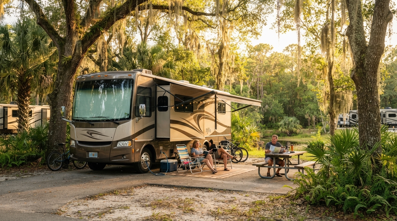 Orlando to Atlanta — campground with a motorhome
