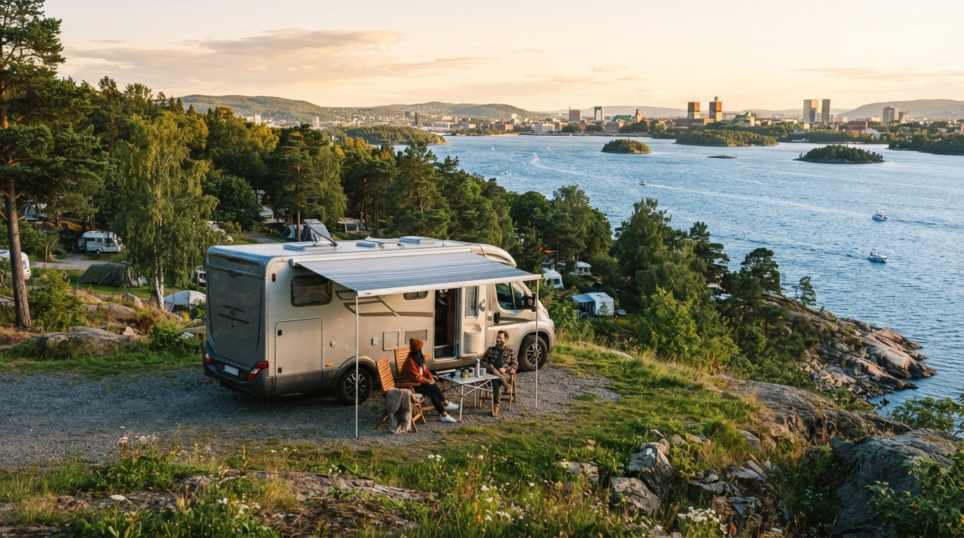 Oslo Roundtrip - Southern Fjords and Viking Heritage — campground with a motorhome