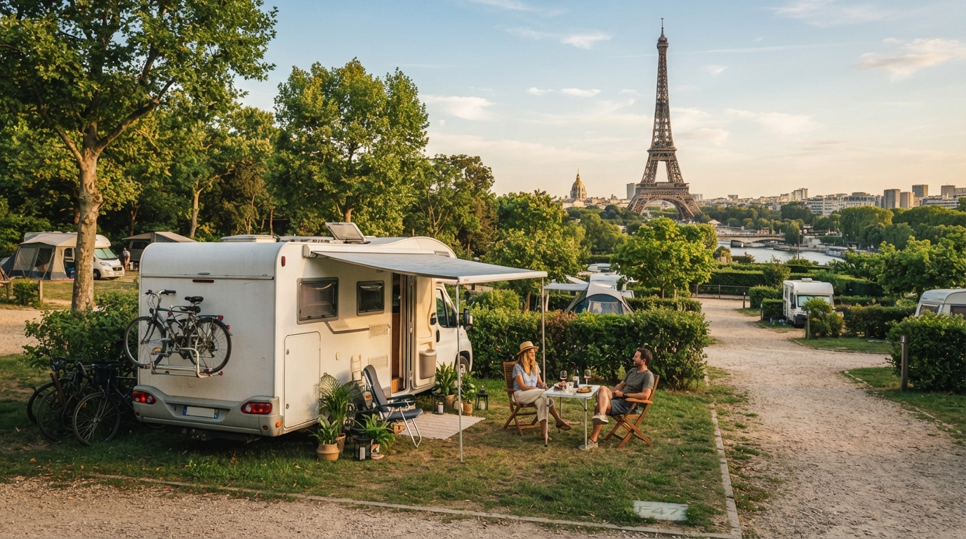 Paris Round trip - Normandy, Brittany, Loire valley — campground with a motorhome
