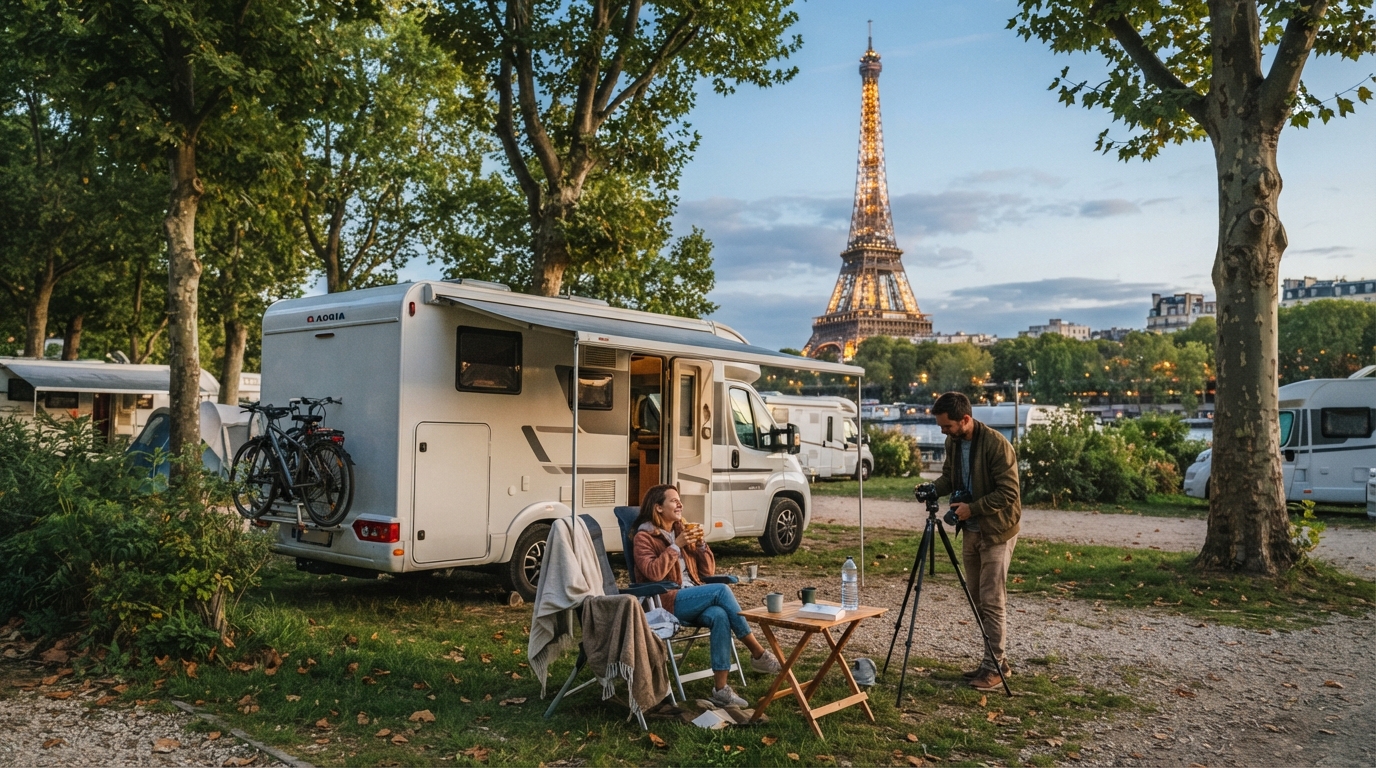 Paris Roundtrip - Charming French Escapes — campground with a motorhome