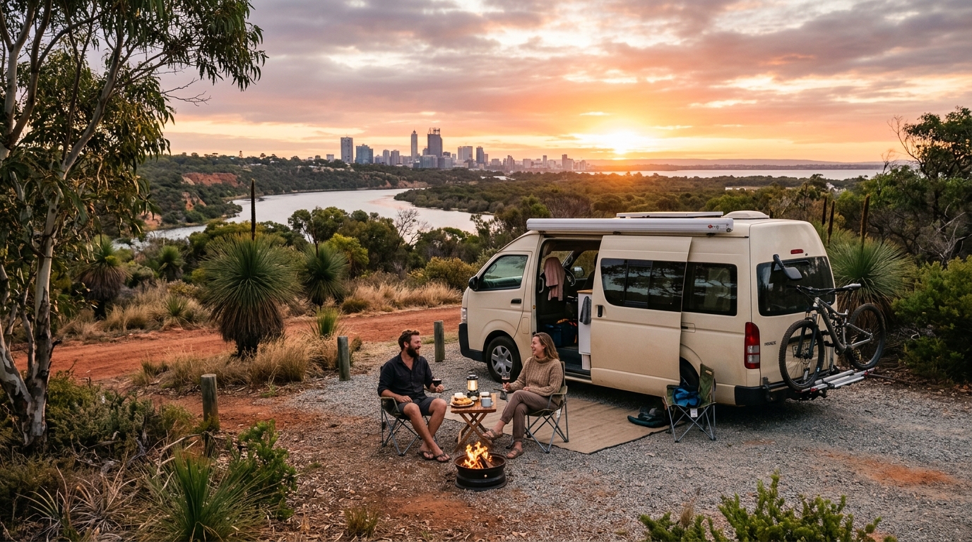 Perth to Darwin - The Kimberley Trail — campground with a motorhome