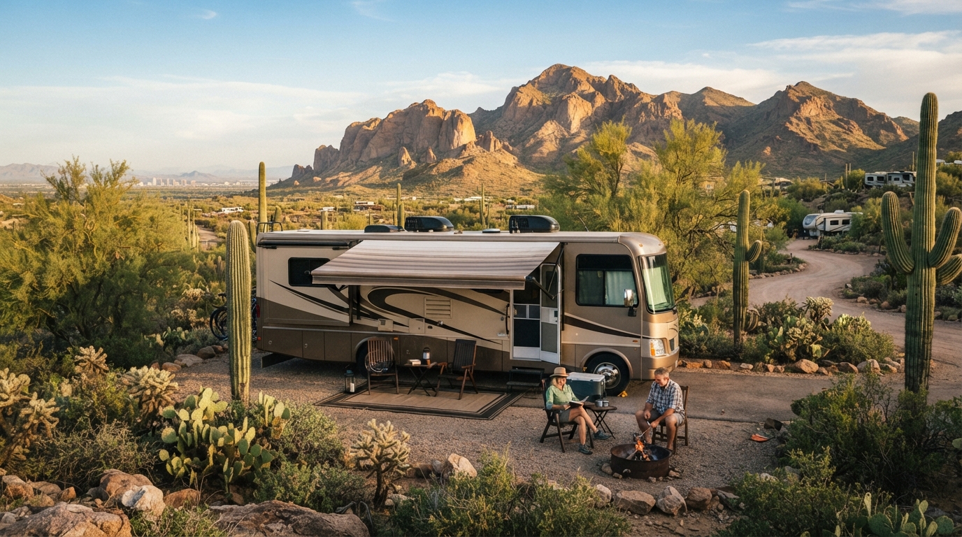 Phoenix to Las Vegas - including Grand Canyon — campground with a motorhome