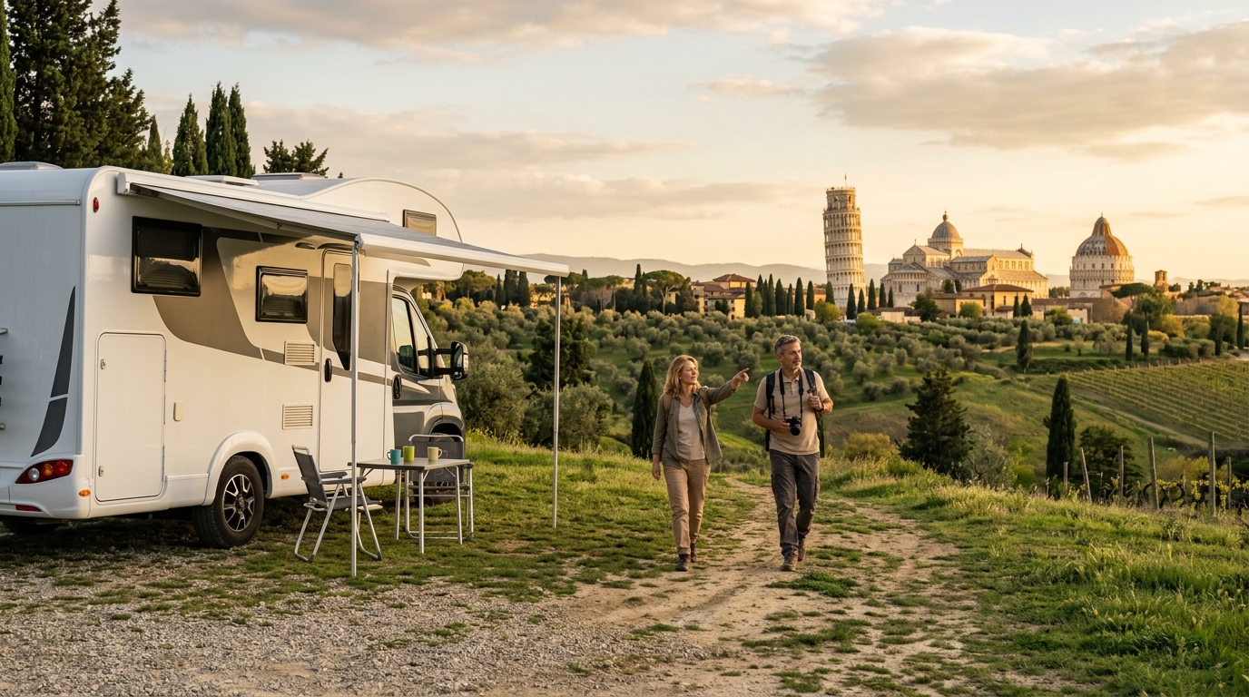 Pisa Round Trip - Tuscany and Liguria Motorhome Itinerary — Pisa RV road trip landscape