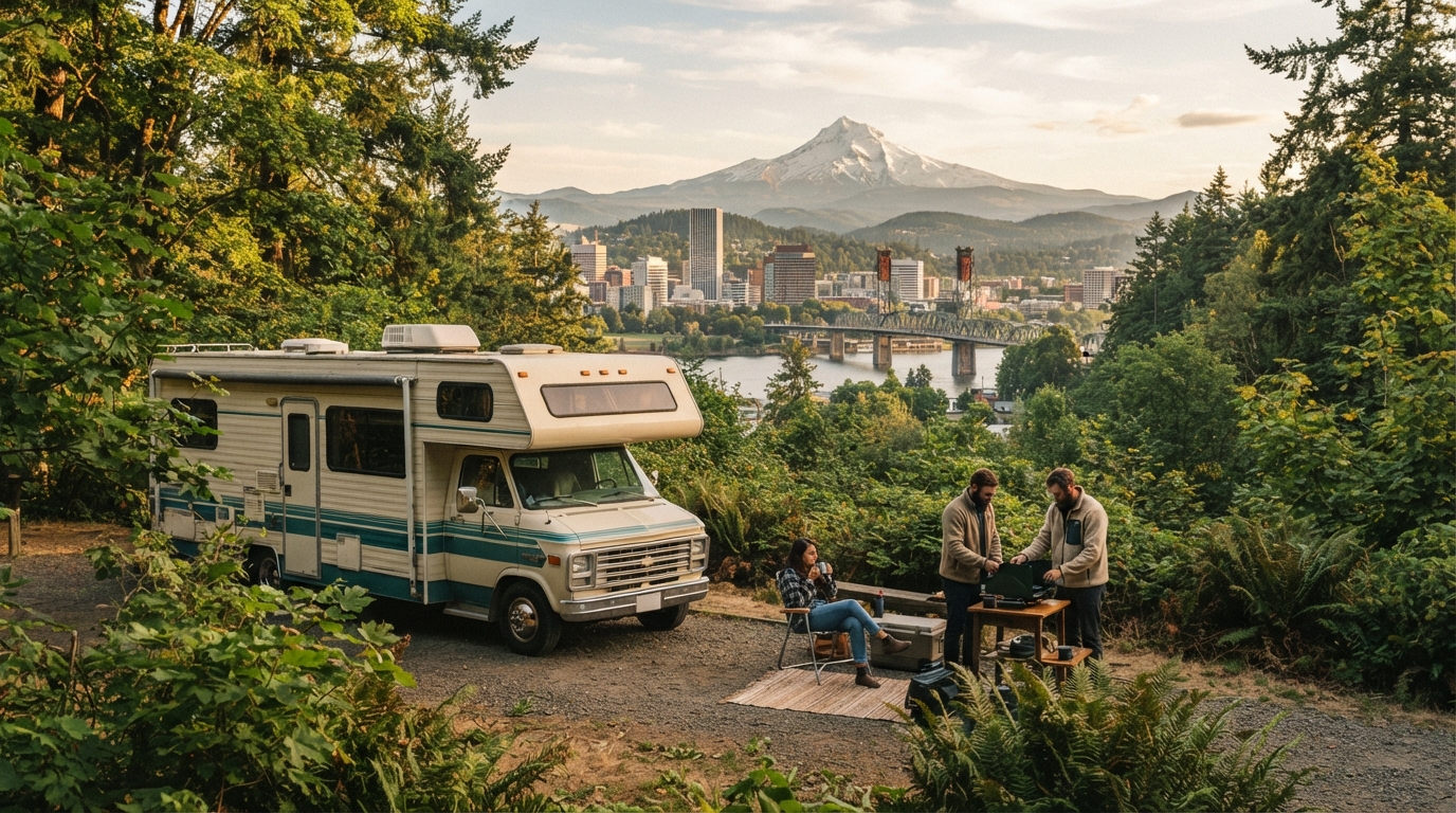 Portland to Orlando: Crossing the USA — Portland RV road trip landscape
