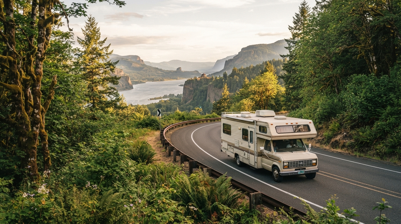 Portland to New York: - West to East Adventure — Portland RV road trip landscape
