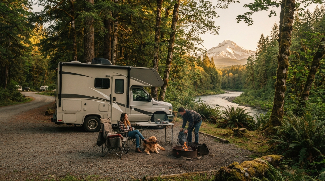 Portland to San Francisco - Redwoods Volcanoes and Wine Country — Portland RV road trip landscape