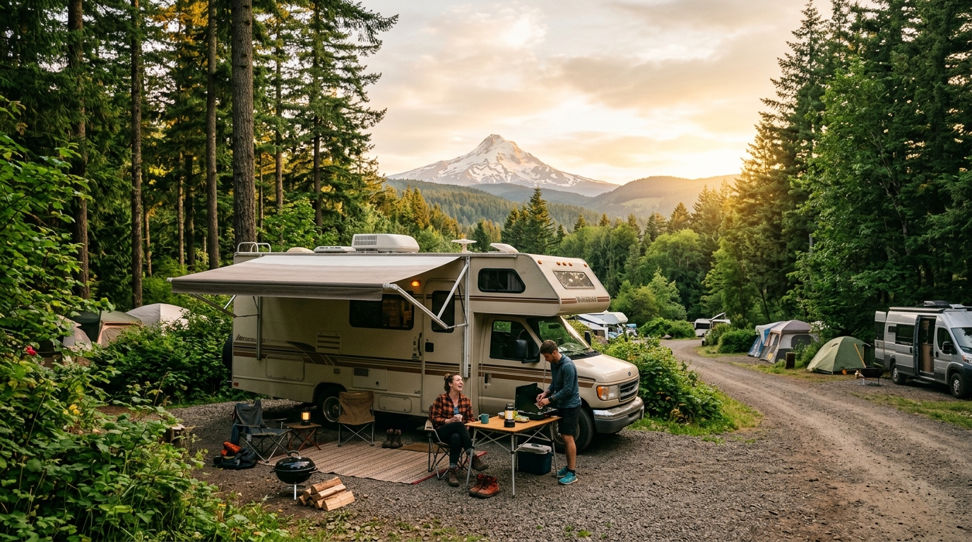 Portland to Boston - Discover the Ultimate — campground with a motorhome