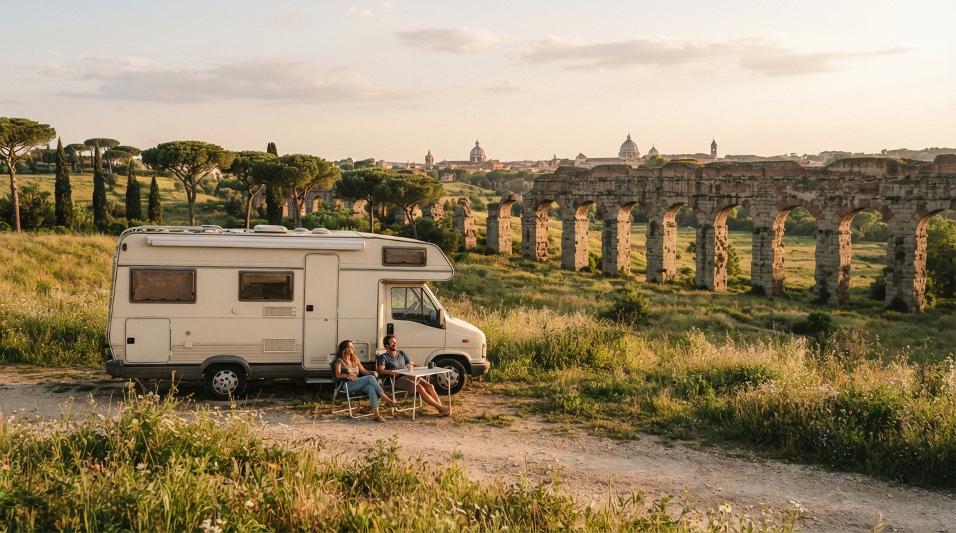 Rome Roundtrip - Heading to the North - La Dolce Vita Expedition — Rome RV road trip landscape
