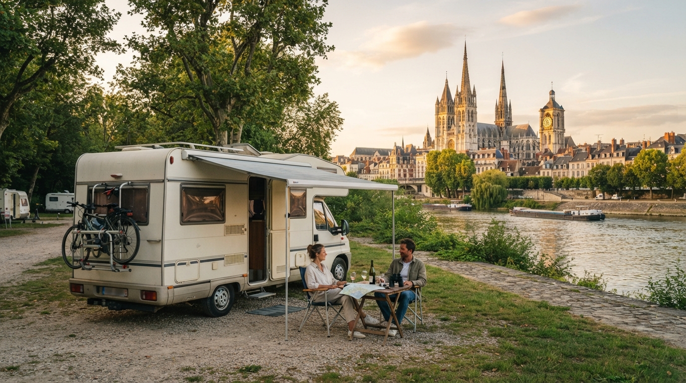 Rouen Round Trip - Normandy Java Journey — campground with a motorhome