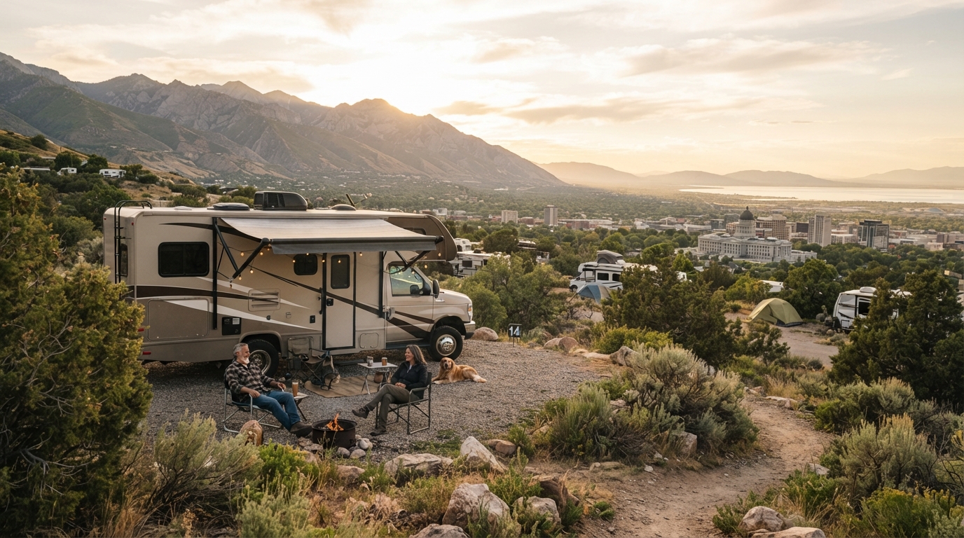 Salt Lake City to Orlando -  Sunshine State Odyssey — campground with a motorhome