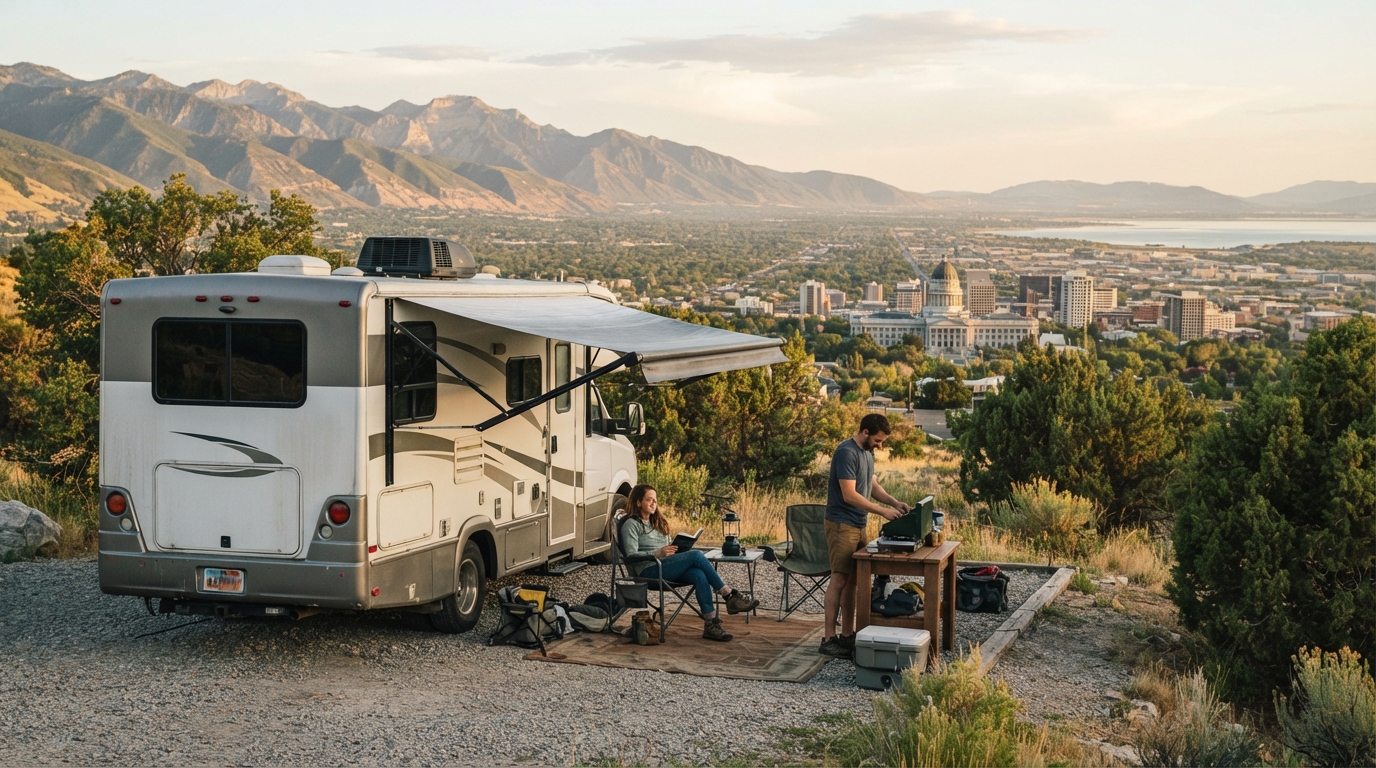 Salt lake city Round trip — campground with a motorhome