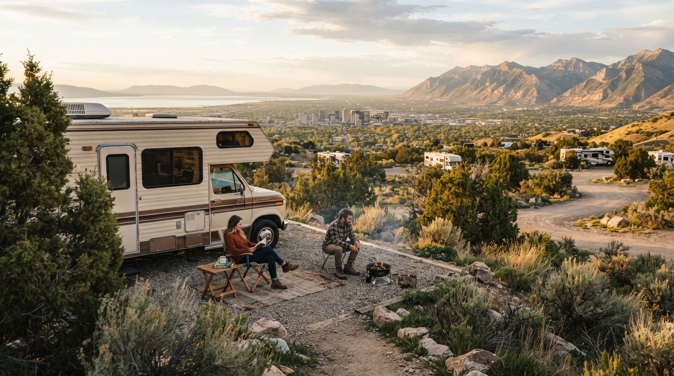 Salt Lake City to Nashville - Southern Serenade — campground with a motorhome