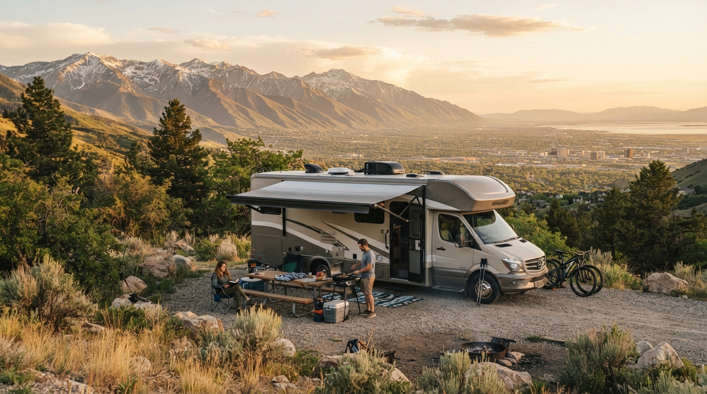 Salt Lake City to Dallas - From the Rockies to the Heart of Texas — campground with a motorhome