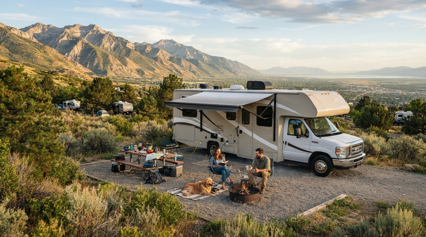 Salt Lake City to Dallas - From the Rockies to the Heart of Texas — campground with a motorhome