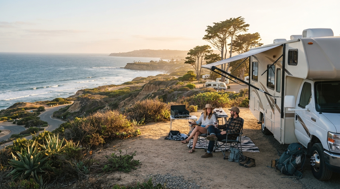 San Diego to Dallas - A Journey of Discovery — campground with a motorhome