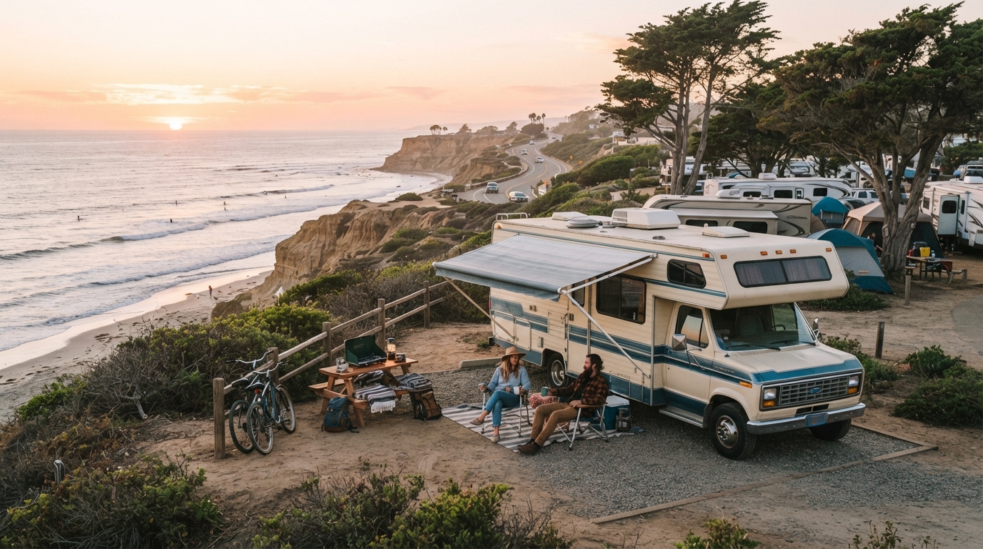 San Diego to Las Vegas - including Grand Canyon — campground with a motorhome