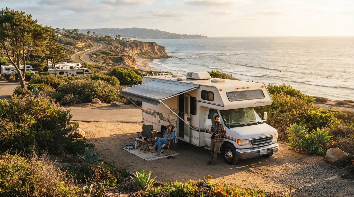 San Diego Roundtrip - A Journey Through the West's Wonders — campground with a motorhome