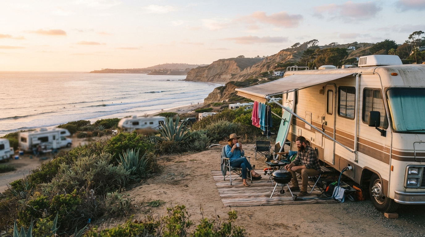 San Diego Roundtrip -  A Journey Through the West's Wonders — campground with a motorhome