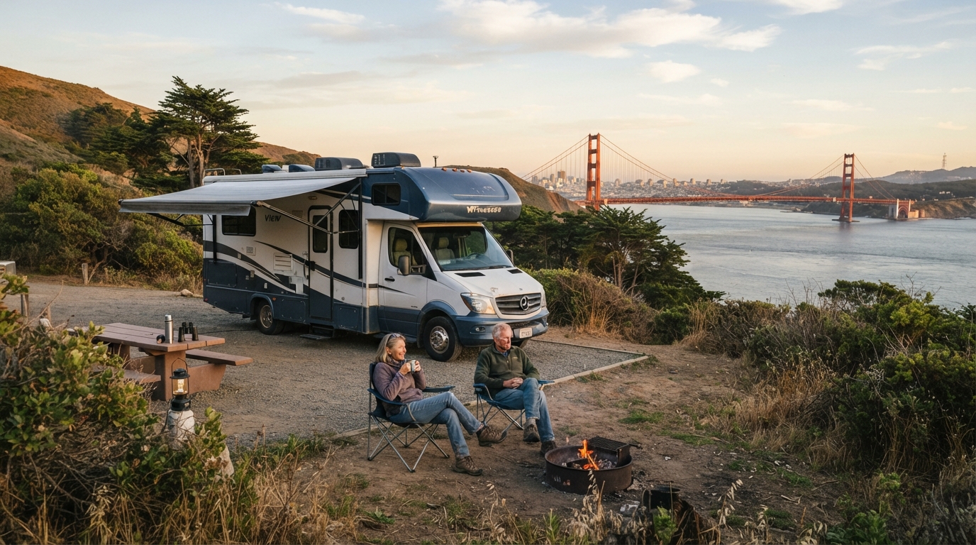 San Francisco Roundtrip - The Best of the Southwest by Motorhome: From California’s Coast to Arizona’s Canyons — campground with a motorhome