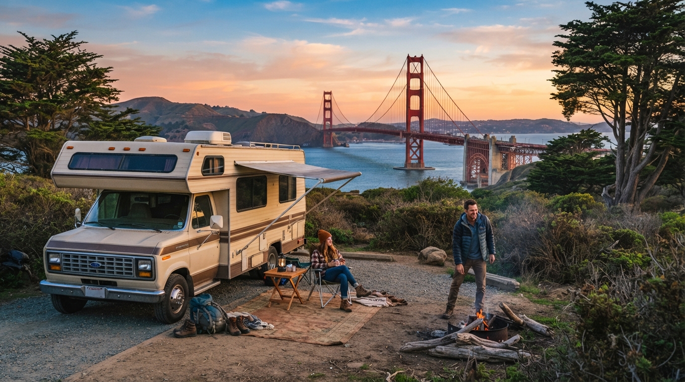 San Francisco to Tampa - Discover and Delight — campground with a motorhome