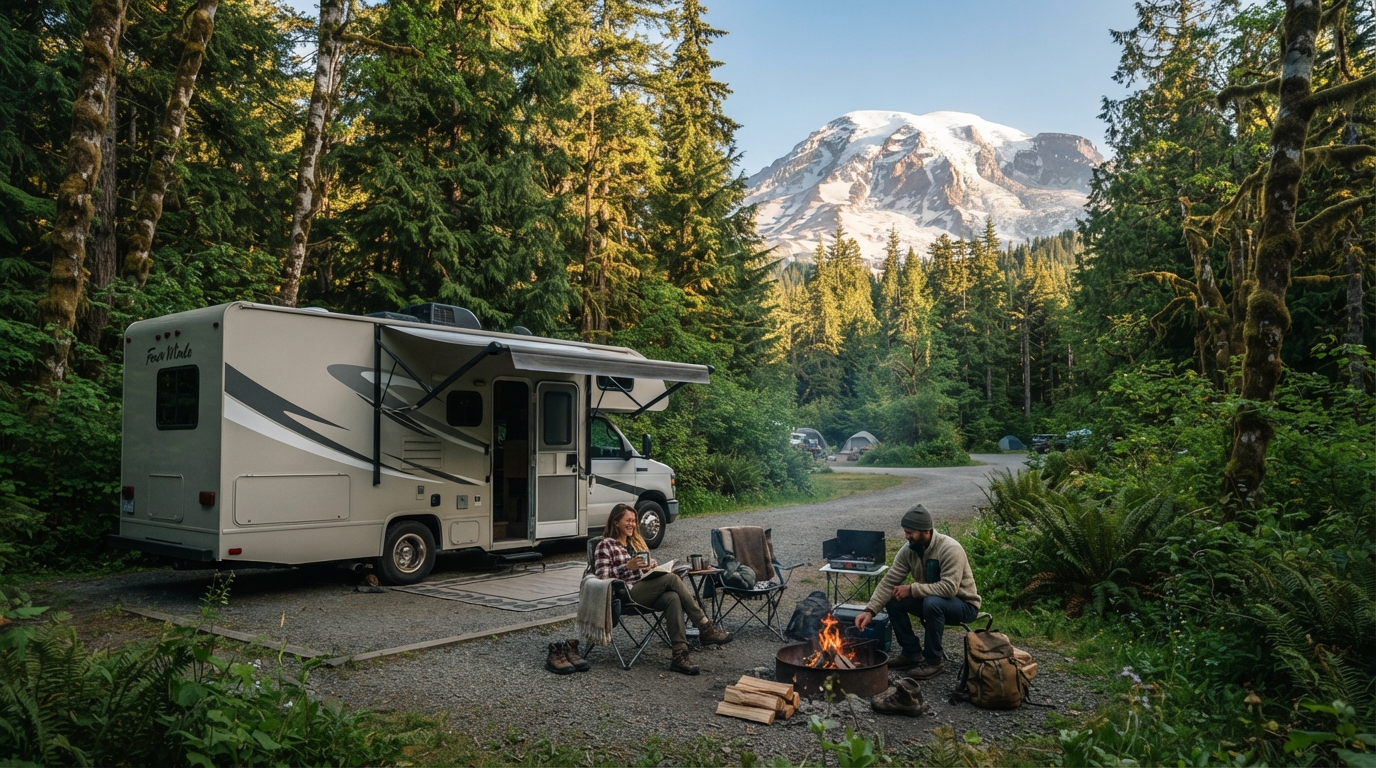 Seattle to Salt Lake City - Yellowstone family motorhome route — national park landscape