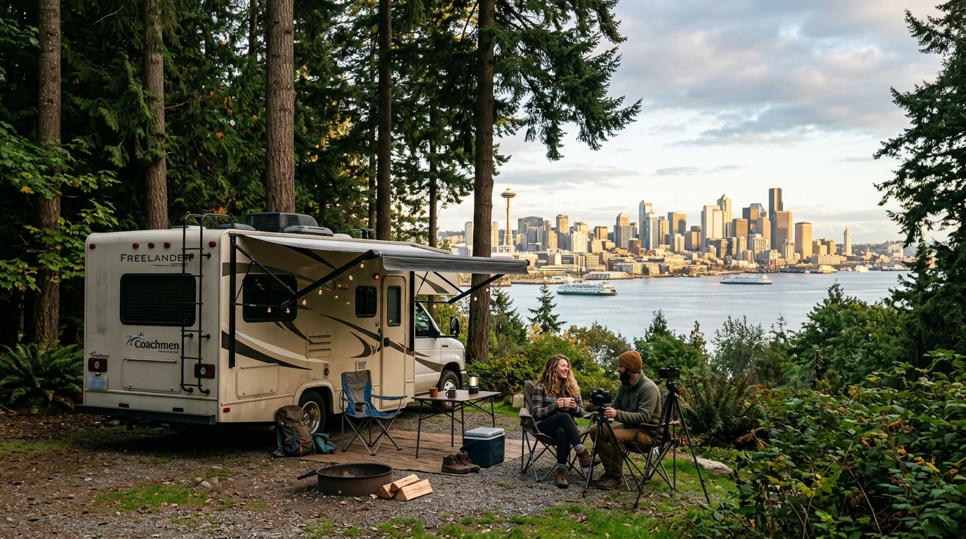 Seattle to Orlando - Coast to Coast Adventure — campground with a motorhome