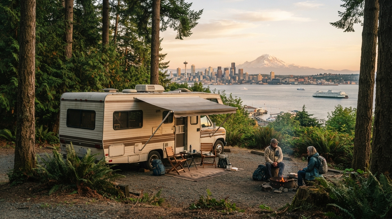 Seattle to Charlotte - From Evergreen Forests to Southern Charm — campground with a motorhome