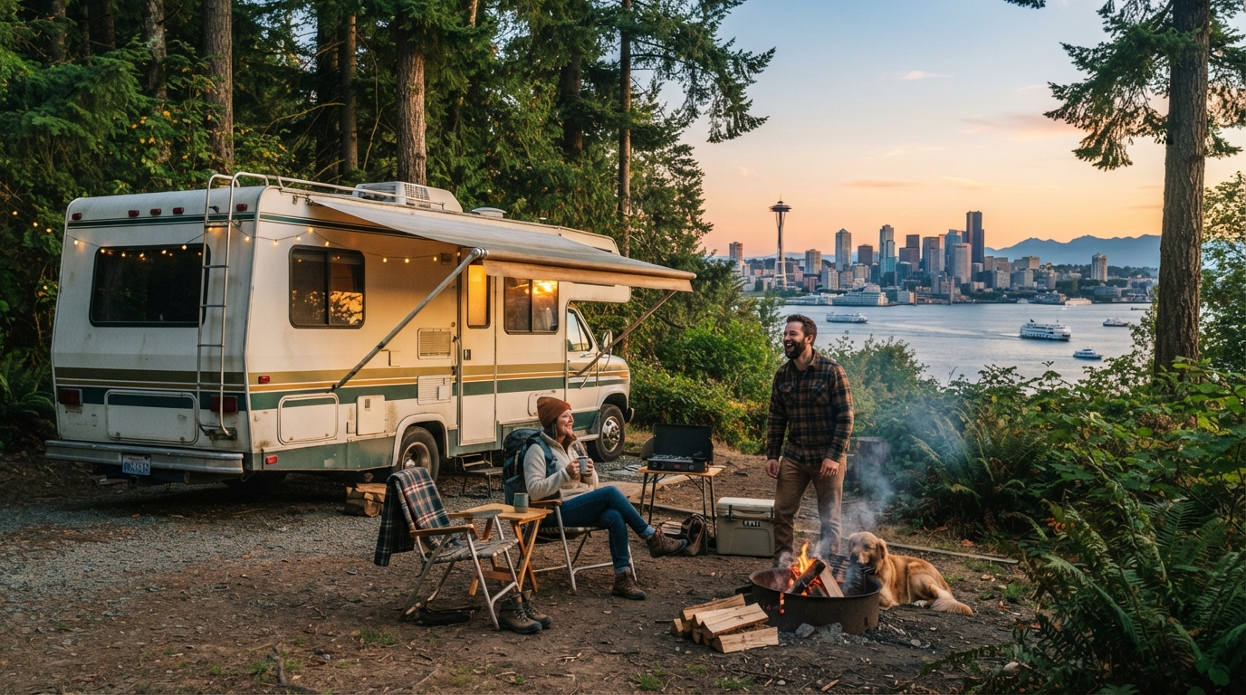Seattle to Orlando - Coast to Coast Adventure — campground with a motorhome