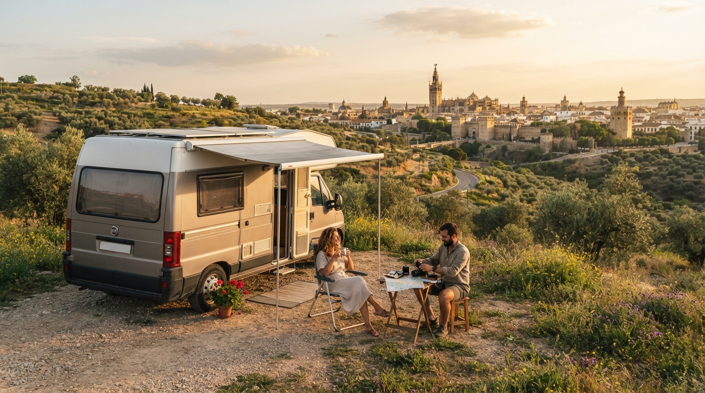 Seville Round Trip - Moorish Palaces and the Rock of Gibraltar — Seville RV road trip landscape