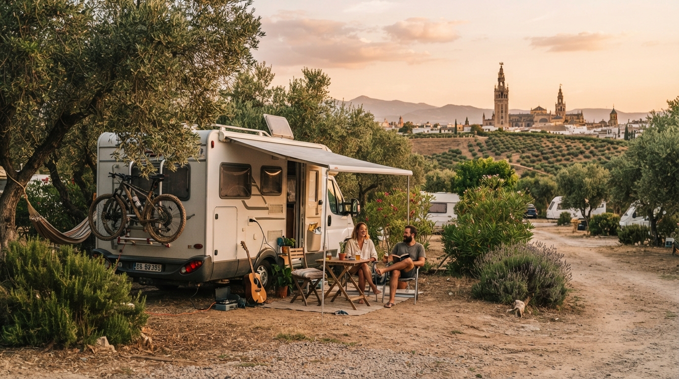 Seville Round Trip - Roman Ruins and Flamenco Arts — campground with a motorhome