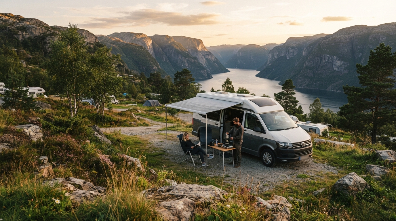 Stavanger Round trip - Exploring Norway's Best — campground with a motorhome