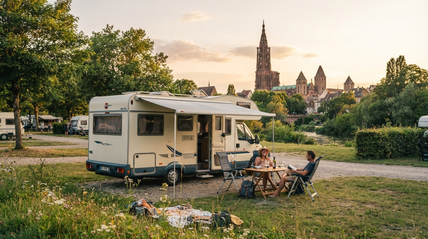 Strasbourg Roundtrip - Alsace Lorraine — campground with a motorhome